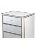 Antique 3 Drawers MDF Silver Colour Mirrored Work Bedside Table